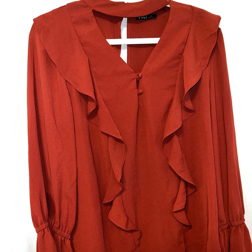 Burgundy High Neck Blouse